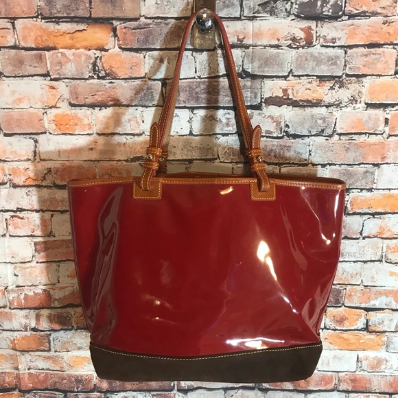Dooney & Bourke Red Dover Tote Purse bag EUC - Picture 3 of 8